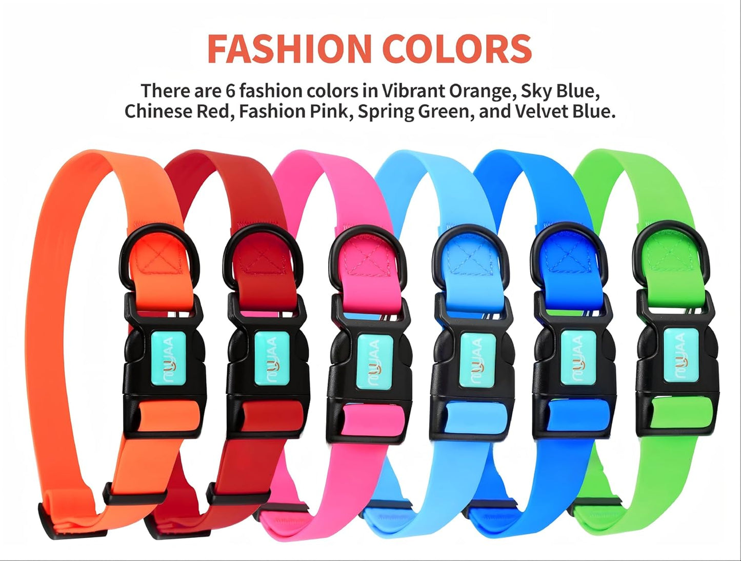 Waterproof Dog Collars,Easy Clean Collar,Adjustable Dog Collars for Small,Medium, Large Dogs (Green, S)