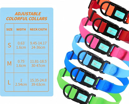 Waterproof Dog Collars,Easy Clean Collar,Adjustable Dog Collars for Small,Medium, Large Dogs (Green, S)