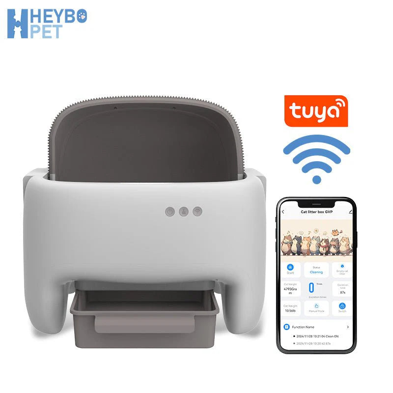 HEYBO Self Cleaning Litter Box Automatic Cat Litter Box with Safety Protection