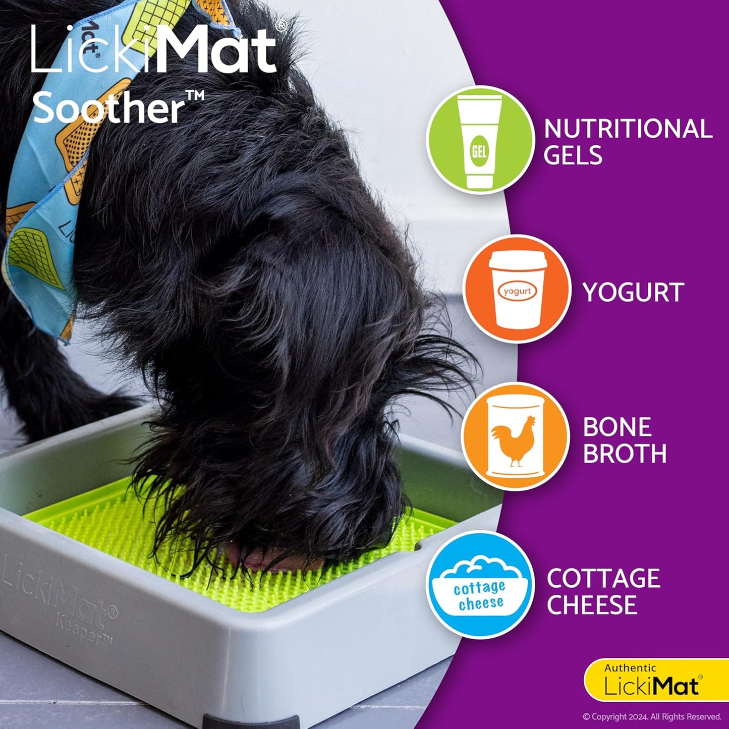 Classic Soother Slow Feeder for Dogs Lick Mat Boredom Anxiety Reducer Perfect for Food Treats Yogurt Liquid Food Peanut Butter Fun Alternative to a Slow Feed Dog Bowl, Turquoise