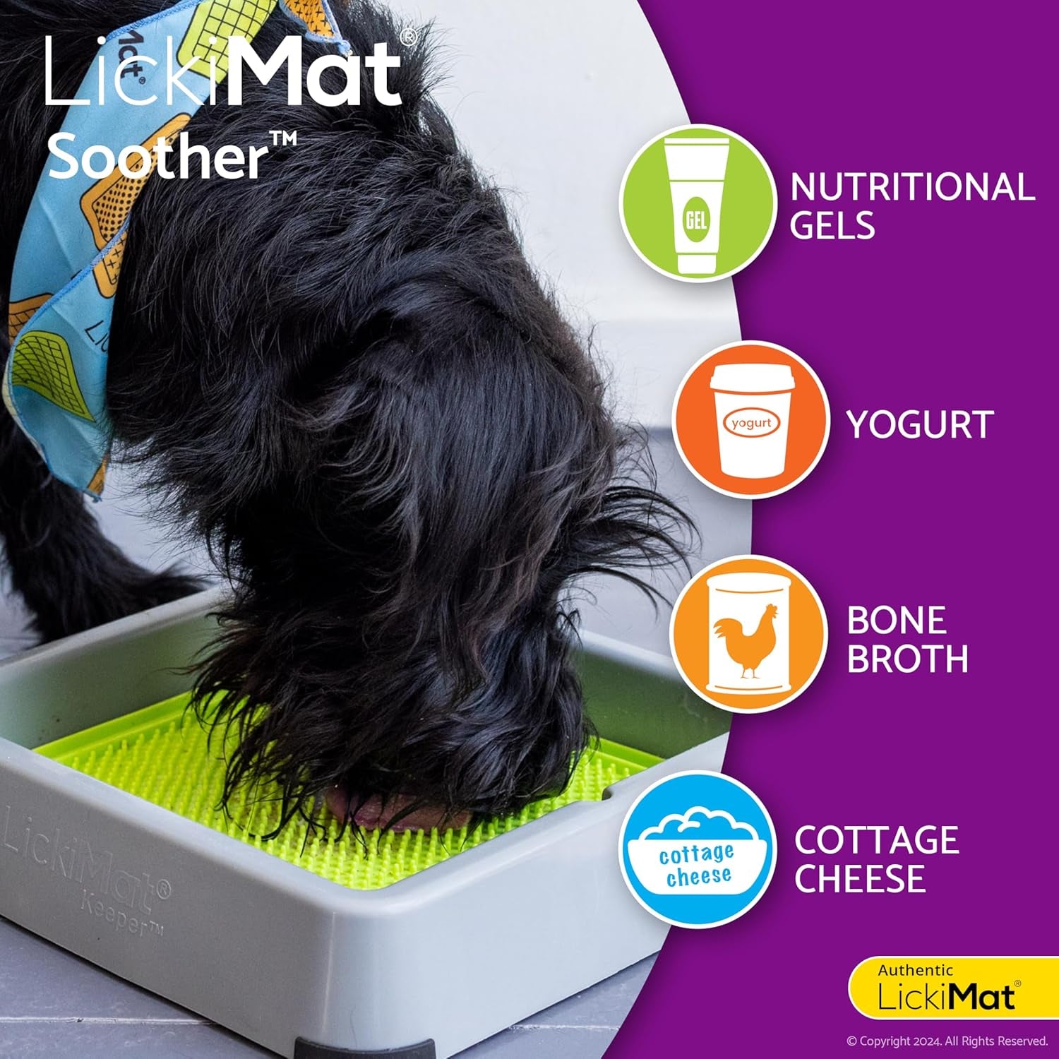 Classic Soother Slow Feeder for Dogs Lick Mat Boredom Anxiety Reducer Perfect for Food Treats Yogurt Liquid Food Peanut Butter Fun Alternative to a Slow Feed Dog Bowl, Turquoise