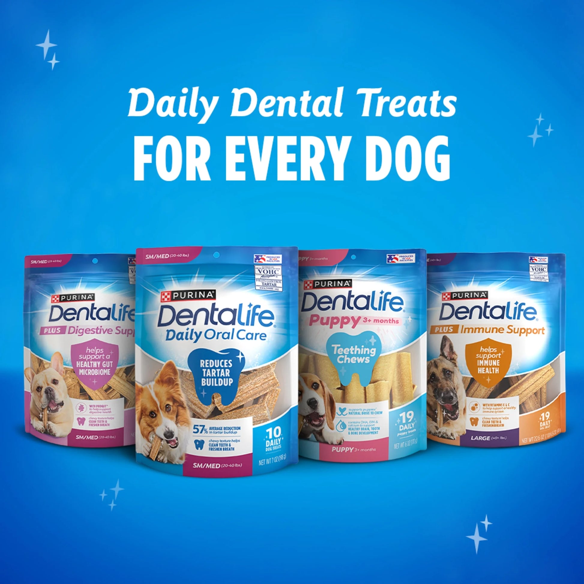 Purina  Daily Oral Care Chicken Flavor Toy Breed Dog Dental Chews – 17.1 Oz Pouch (58 Ct)