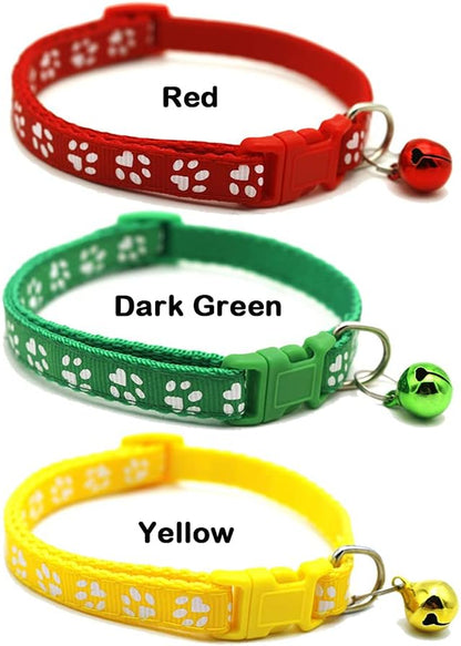 Puppy ID Collars - 12Pcs Adjustable Whelping Breakaway Collars with Bell for Newborn Puppies & Kittens, Easy to Identify