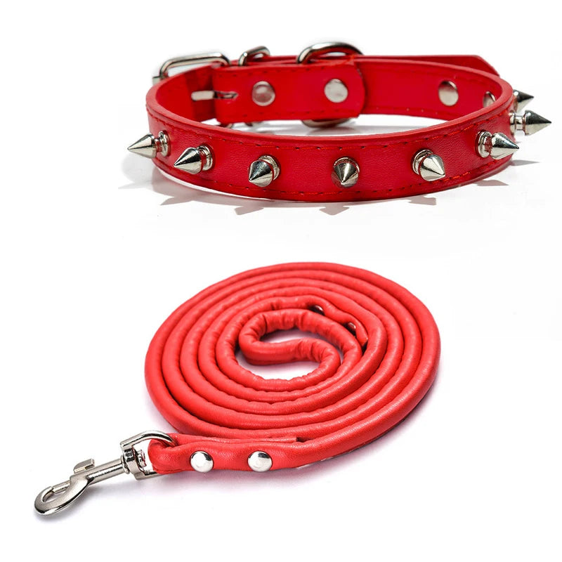 Harp Spiked Studded Leather Dog Collars Pu for Small Medium Large Dogs Pet Collar Rivets Anti-Bite Pet Products Neck Strap