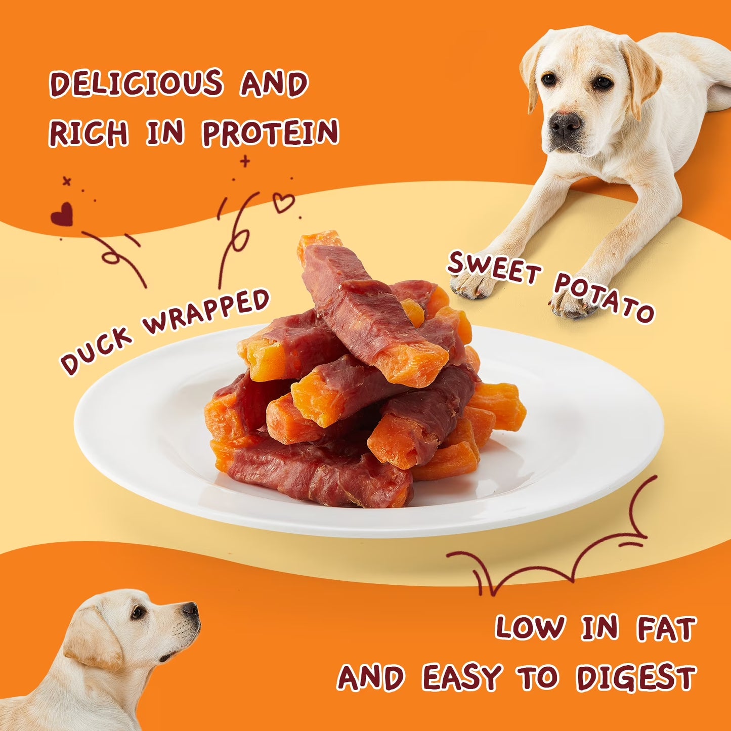 Duck & Sweet Potato Dog Treats, Healthy Nutritious Snacks Chewy for All Dogs, 10.6 Oz