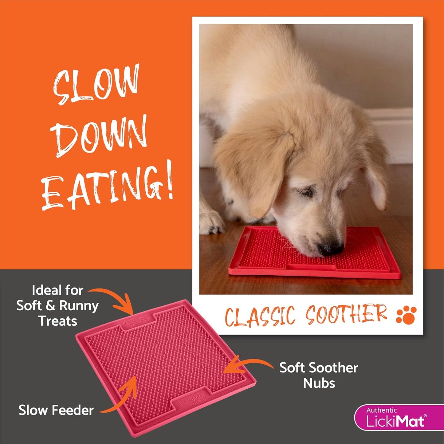 Classic Soother Slow Feeder for Dogs Lick Mat Boredom Anxiety Reducer Perfect for Food Treats Yogurt Liquid Food Peanut Butter Fun Alternative to a Slow Feed Dog Bowl, Turquoise