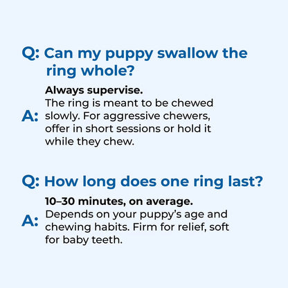 Puppy Teething Rings, Dried Chew Rings for Puppy Dogs, Peanut Butter Flavor, 6 Rings, 7.2 Oz, for Small and Large Dogs, Natural Puppy Chew Toys Alternative for Teething Discomfort