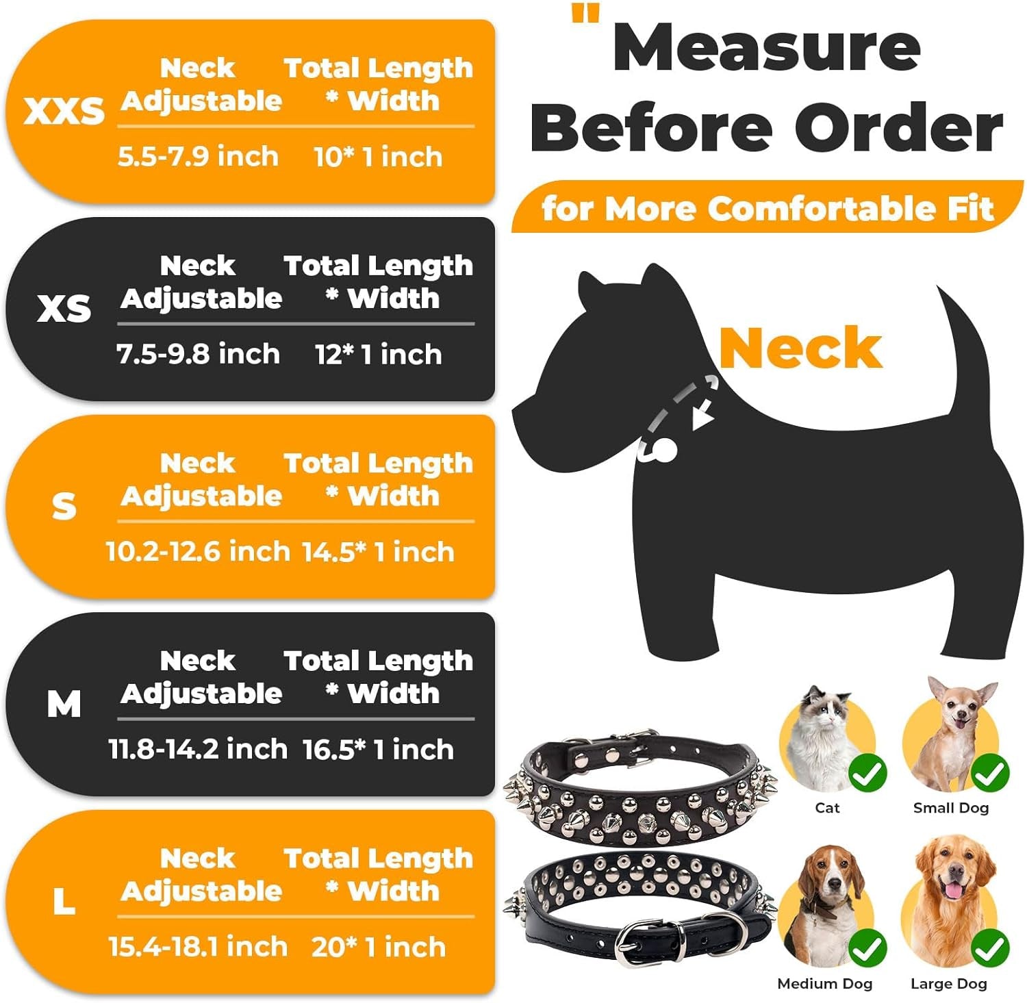 Spiked Dog Collar Black Soft Pu Leather Funny Mushrooms Rivet Spike Studded Puppy Collar Adjustable Outdoor Pet Dog Collar for Small Medium Large Dogs Cats Chihuahua Pug Pit Bull Dog Collars