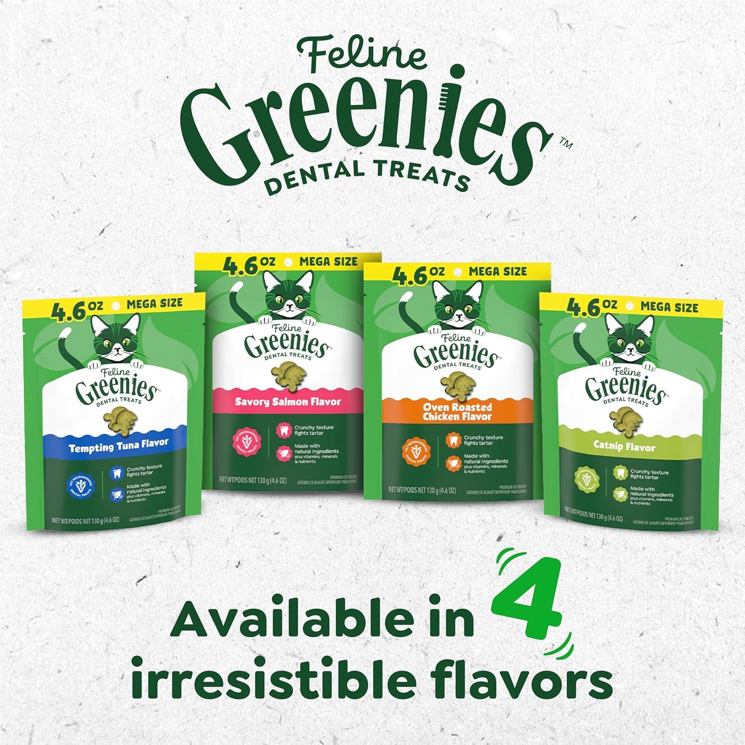 Greenies Cat Treats, Veterinarian-Recommended Adult Natural Dental Cat Treats, Tempting Tuna Flavor, 9.75 Oz. Tub