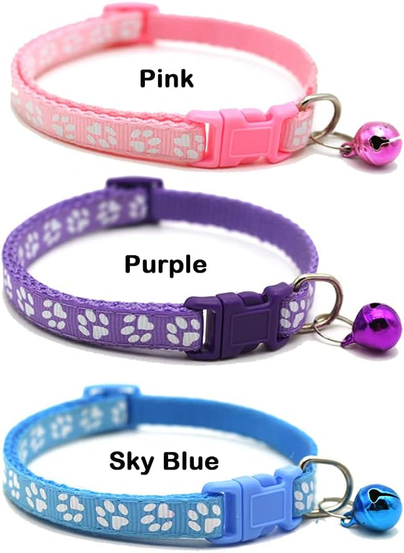 Puppy ID Collars - 12Pcs Adjustable Whelping Breakaway Collars with Bell for Newborn Puppies & Kittens, Easy to Identify