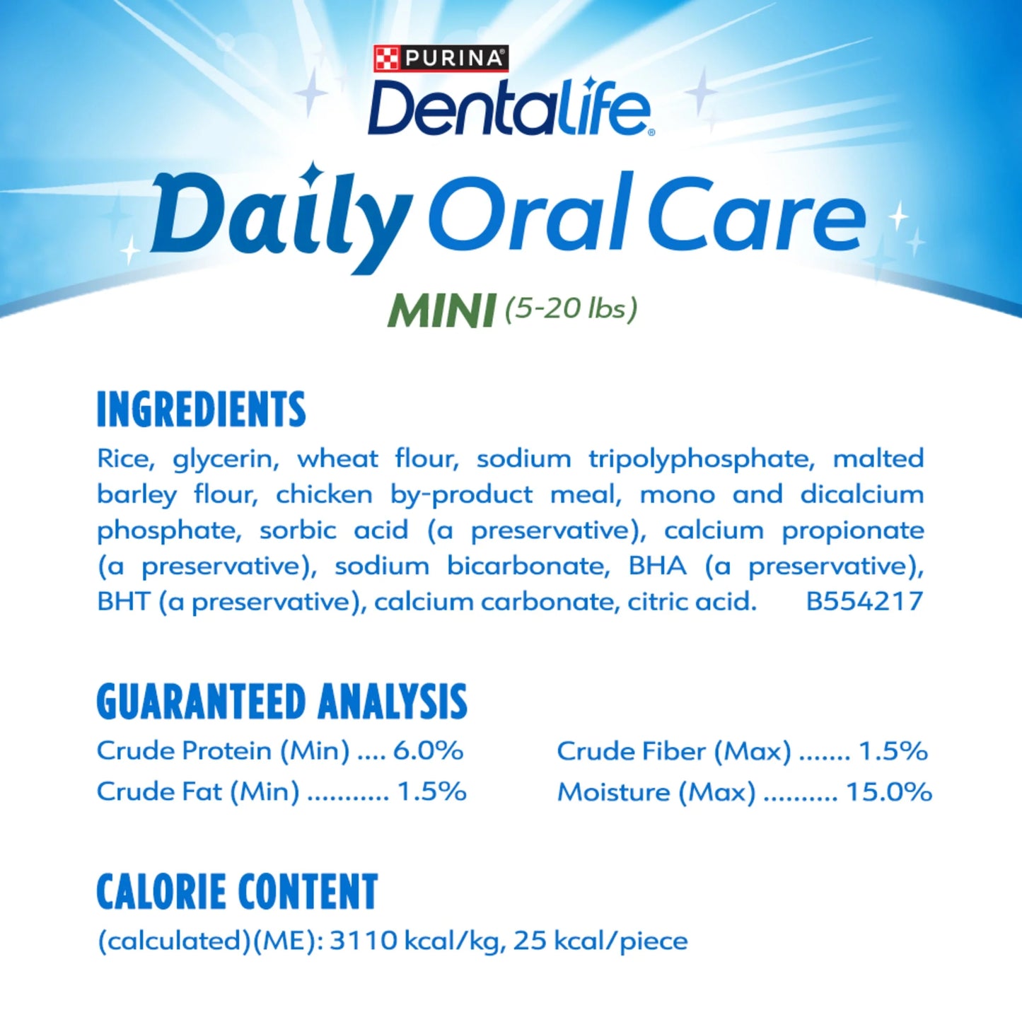 Purina  Daily Oral Care Chicken Flavor Toy Breed Dog Dental Chews – 17.1 Oz Pouch (58 Ct)