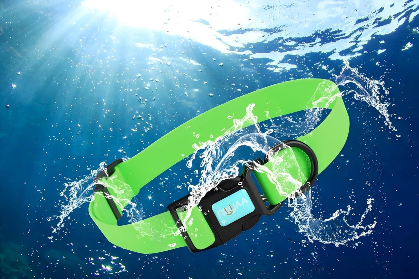 Waterproof Dog Collars,Easy Clean Collar,Adjustable Dog Collars for Small,Medium, Large Dogs (Green, S)