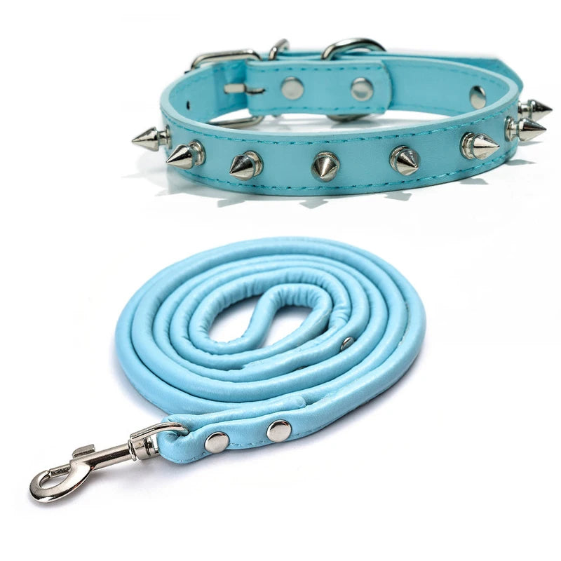 Harp Spiked Studded Leather Dog Collars Pu for Small Medium Large Dogs Pet Collar Rivets Anti-Bite Pet Products Neck Strap