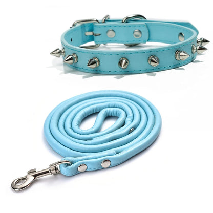 Harp Spiked Studded Leather Dog Collars Pu for Small Medium Large Dogs Pet Collar Rivets Anti-Bite Pet Products Neck Strap