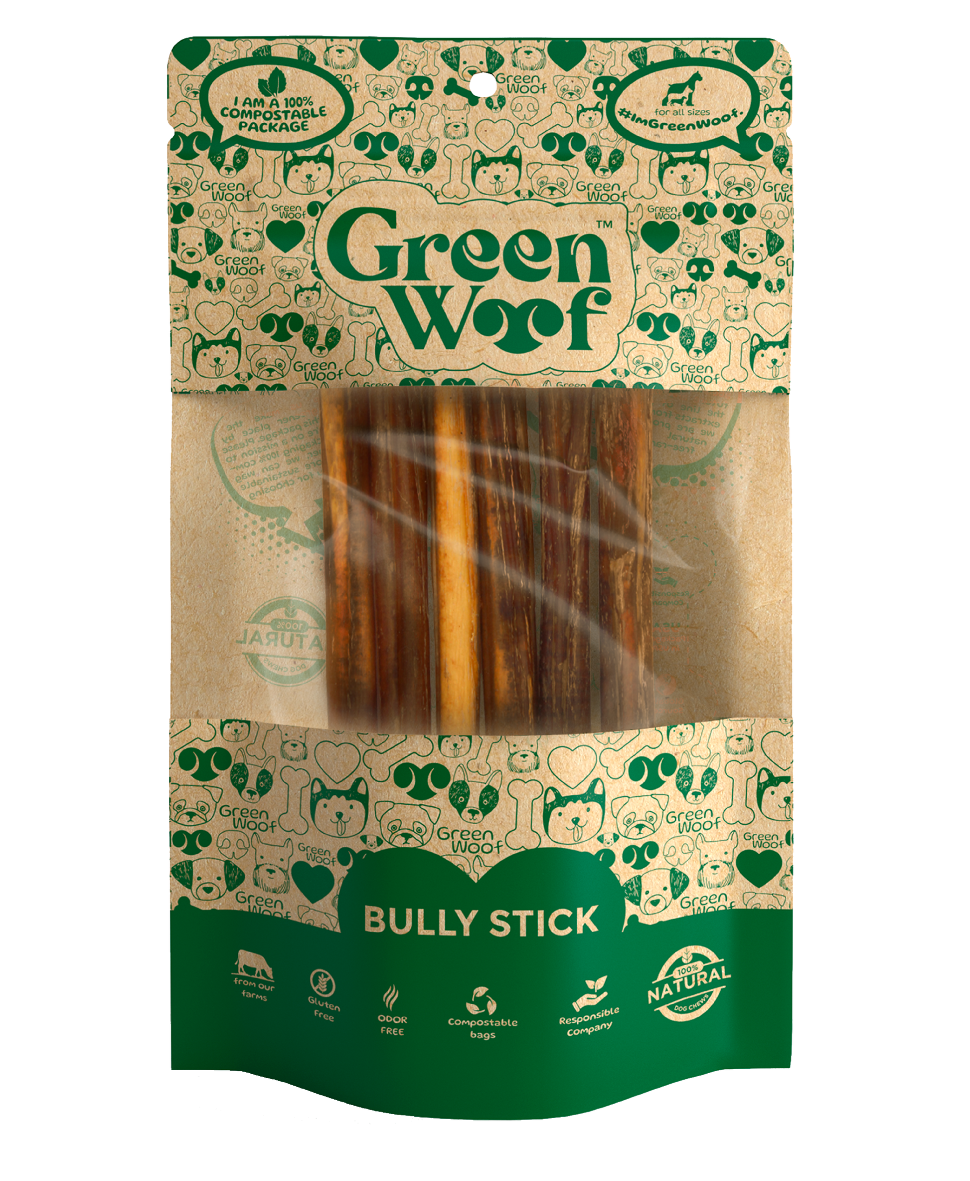Straight Bully Sticks Natural Dog Chews