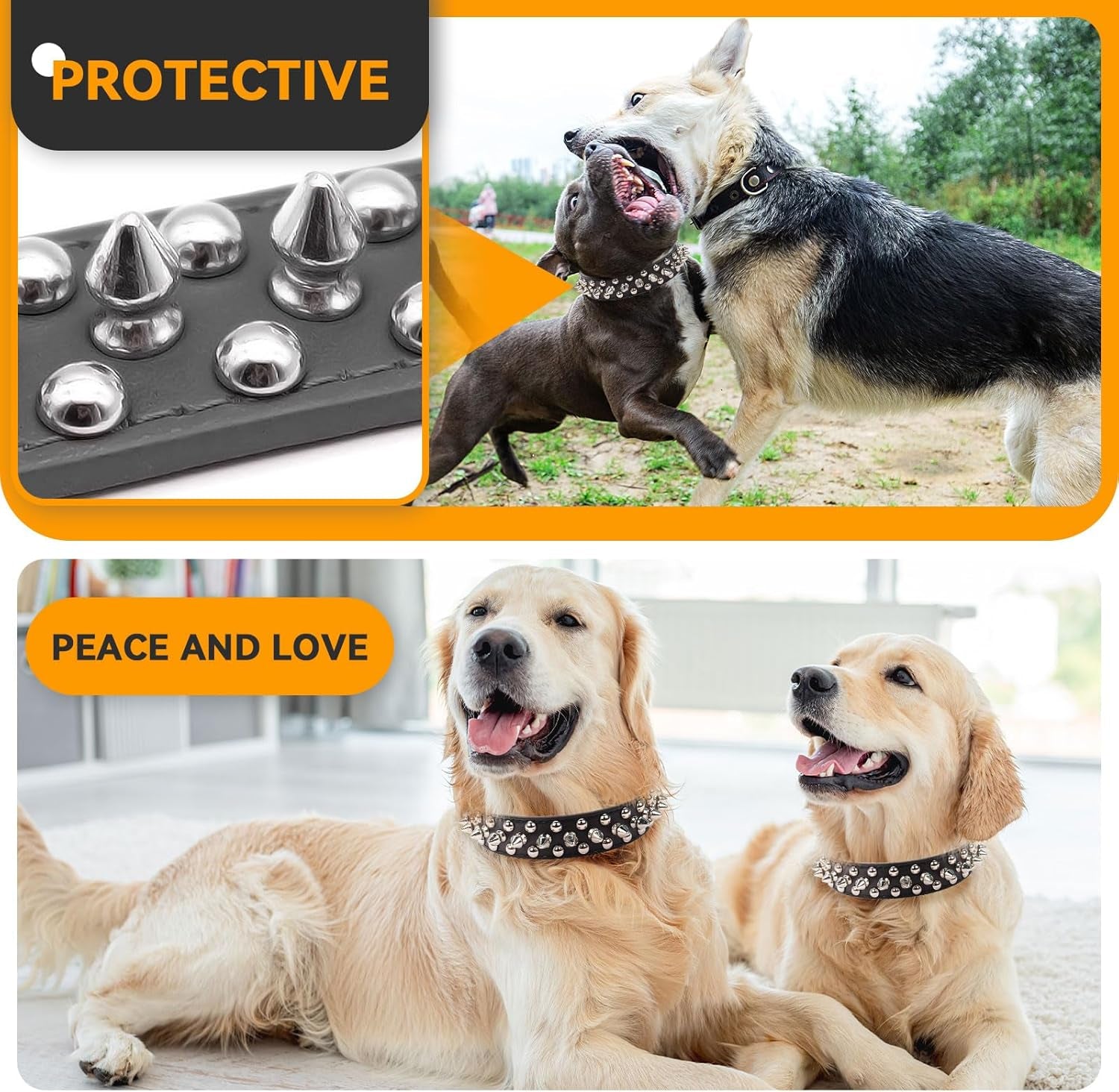 Spiked Dog Collar Black Soft Pu Leather Funny Mushrooms Rivet Spike Studded Puppy Collar Adjustable Outdoor Pet Dog Collar for Small Medium Large Dogs Cats Chihuahua Pug Pit Bull Dog Collars