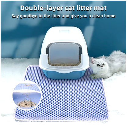 Cat Litter Mat Double Layer Waterproof Urine Proof Trapping Mat Easy to Clean Non-Slip Toilet Pad Cat Scratch Pad Large Foot Pad