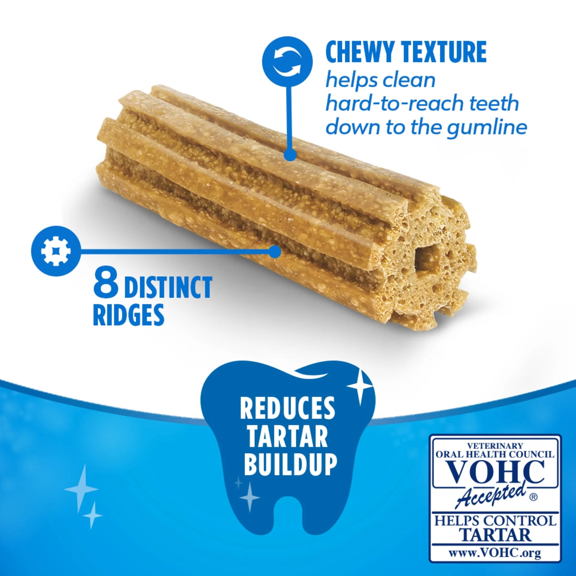 Purina  Daily Oral Care Chicken Flavor Toy Breed Dog Dental Chews – 17.1 Oz Pouch (58 Ct)