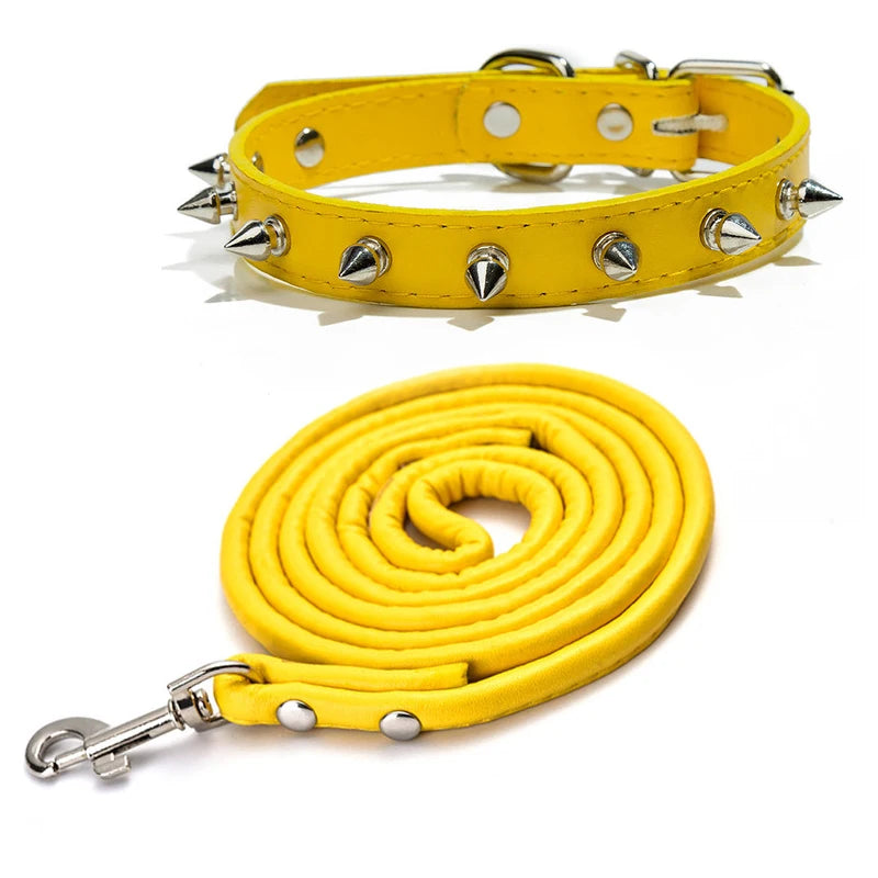 Harp Spiked Studded Leather Dog Collars Pu for Small Medium Large Dogs Pet Collar Rivets Anti-Bite Pet Products Neck Strap