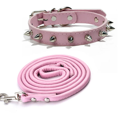 Harp Spiked Studded Leather Dog Collars Pu for Small Medium Large Dogs Pet Collar Rivets Anti-Bite Pet Products Neck Strap