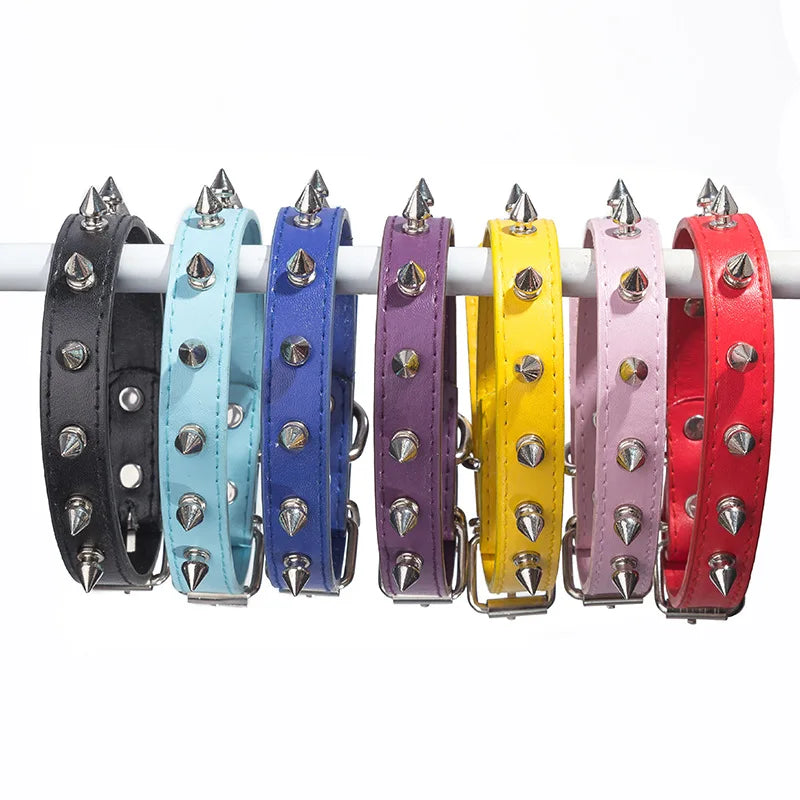 Harp Spiked Studded Leather Dog Collars Pu for Small Medium Large Dogs Pet Collar Rivets Anti-Bite Pet Products Neck Strap