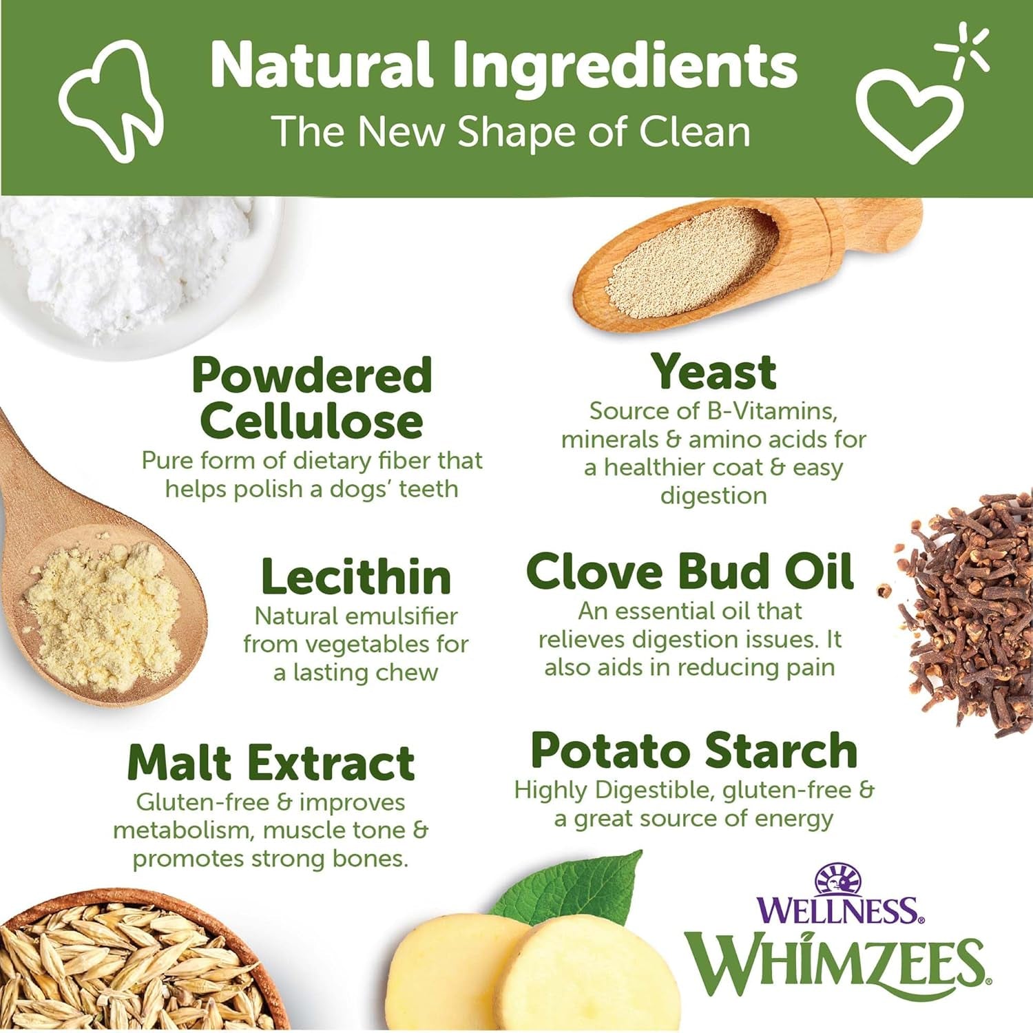 Wellness Veggie Sausage Natural Dog Dental Treat, Chews, Freshens Breath, Small Size, 14.81 Oz Bag, 28 Count