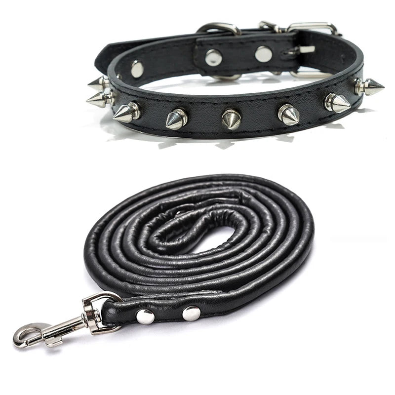 Harp Spiked Studded Leather Dog Collars Pu for Small Medium Large Dogs Pet Collar Rivets Anti-Bite Pet Products Neck Strap
