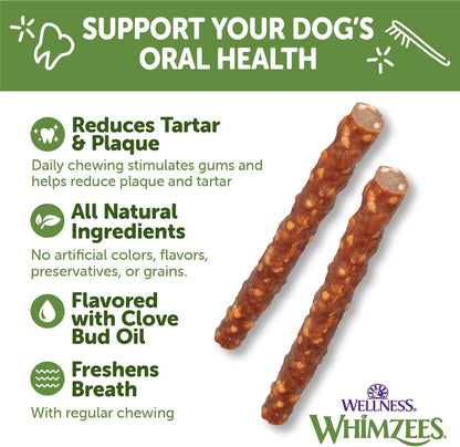 Wellness Veggie Sausage Natural Dog Dental Treat, Chews, Freshens Breath, Small Size, 14.81 Oz Bag, 28 Count